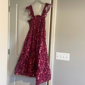 Sz L Hill House Nap Dress - Maroon Floral